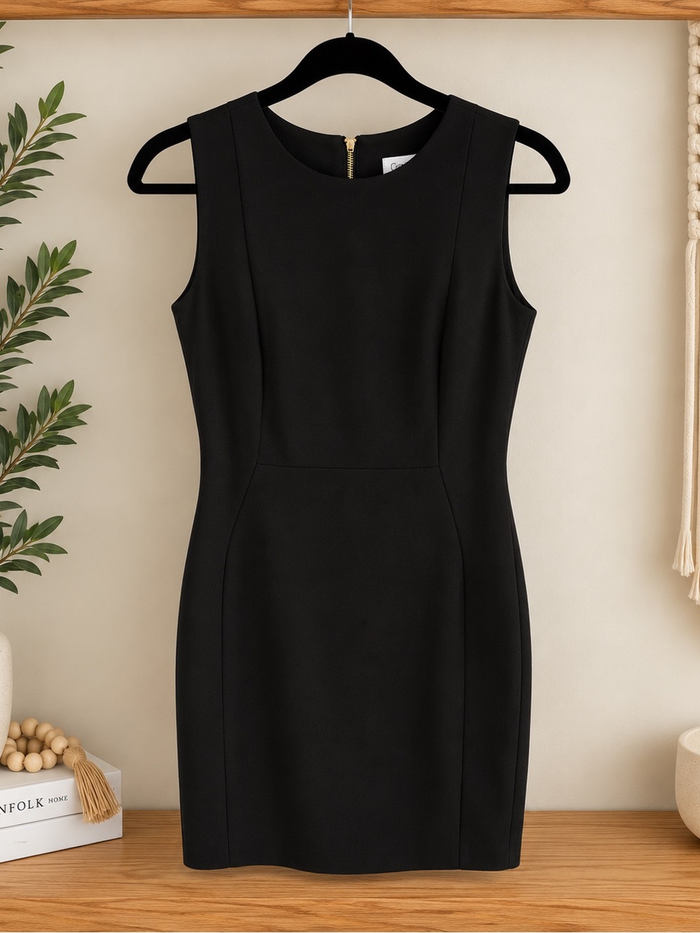 Calvin Klein Black Sleeveless Sheath Dress